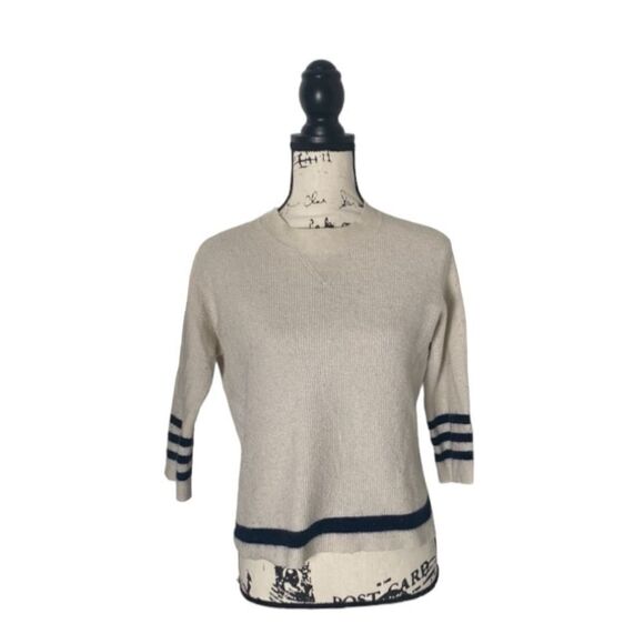 Madewell SZ S cream sweater with stripe detailing - Picture 1 of 4